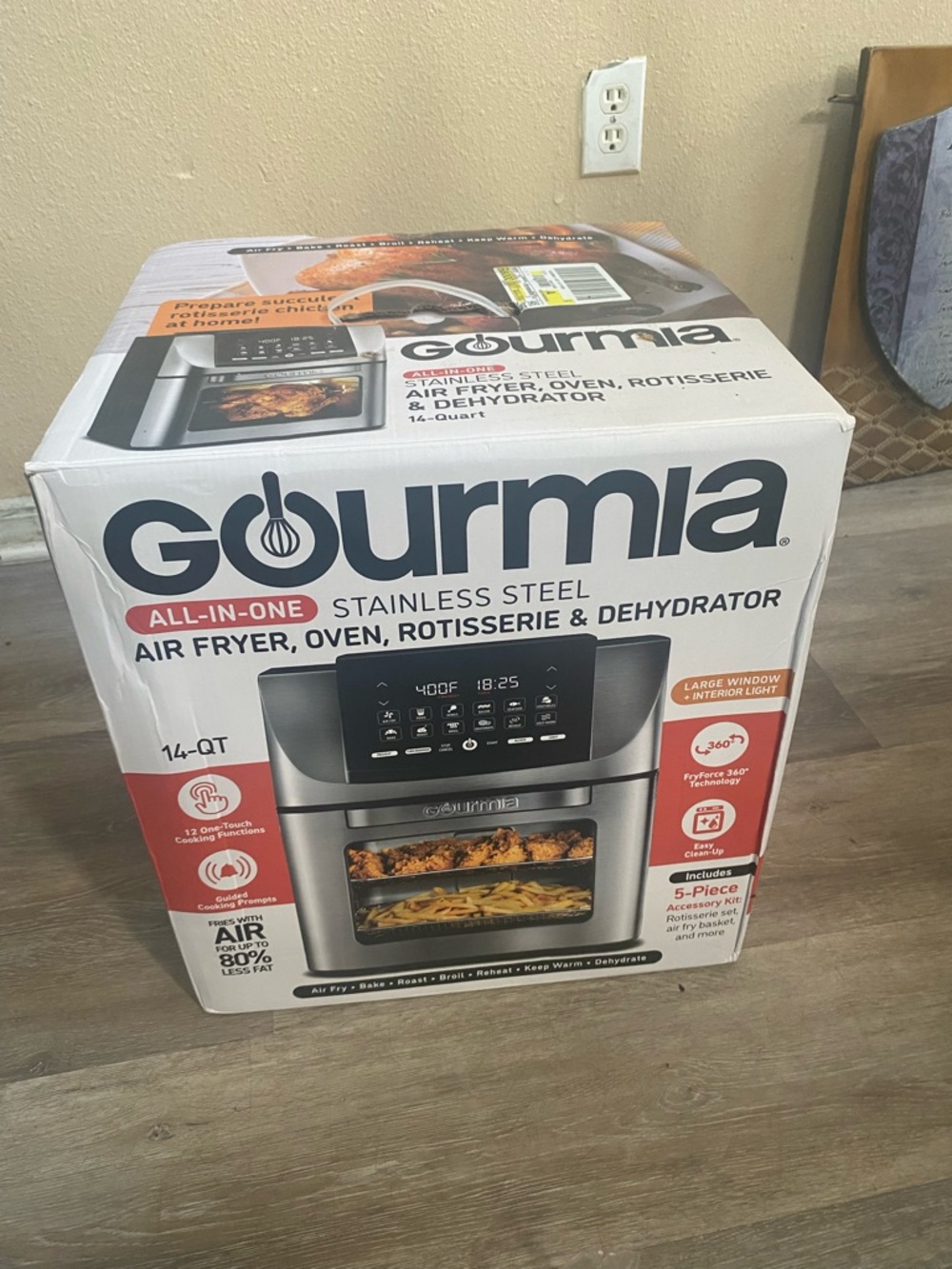 Gourmia Stainless Steel 14-Qt Air Fryer Oven Rotisserie & Dehydrator - Silver